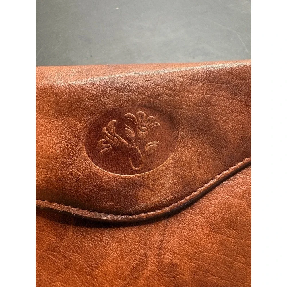 Vintage Buxton Brown Top Grain Cowhide Leather Trifold Clutch Wallet Kiss Lock